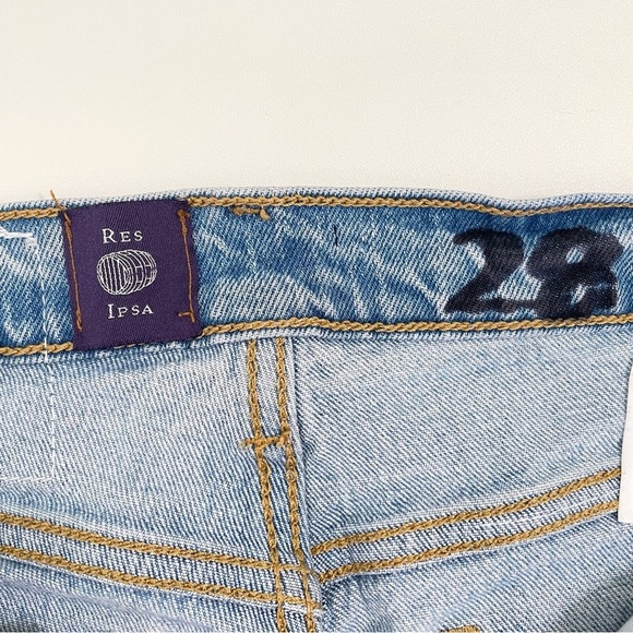 Res Ipsa Custom Levi’s Jeans Wedgie Straight Ankle High Waist Tango Light 25 - Picture 15 of 16